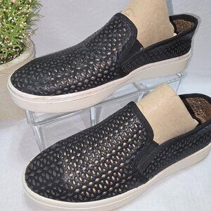 WOMENS SOFTT "SOMERS II" BLACK LEATHER SLIP ON SHOE BLACK SIZE 6 GUC